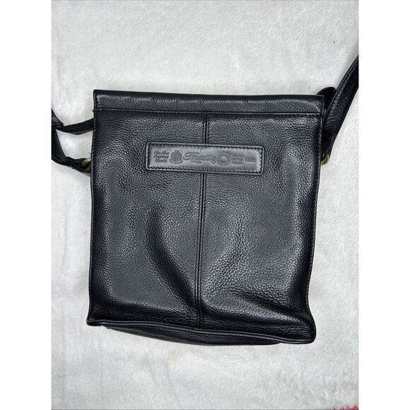 Fossil 1954 Pebbled Black Leather Crossbody Purse Shoulder Bag 75082 With Key 9" - Picture 3 of 9